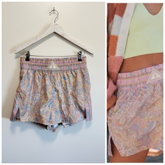 FREE PEOPLE MOVEMENT Next Round Printed Shorts M Medium Confetti Combo Paisley - Picture 1 of 10